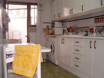 Kitchen leading to courtyard area